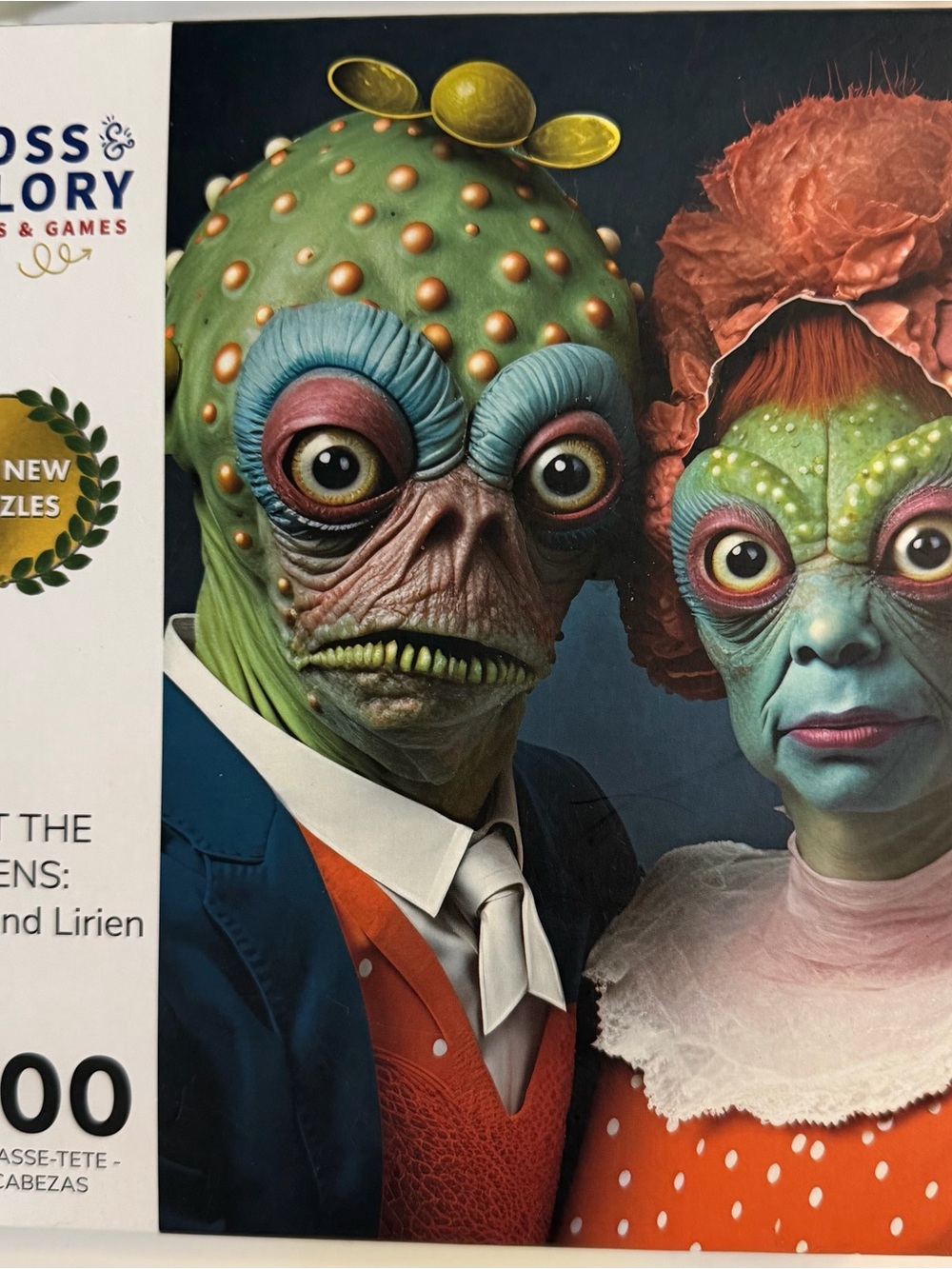 Alien Portrait Puzzle for Kids — Green & Orange Colors